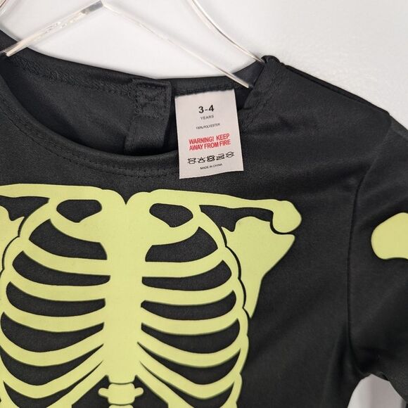 Halloween Glow In The Dark Skeleton Costume 3-4 Years - Picture 3 of 5
